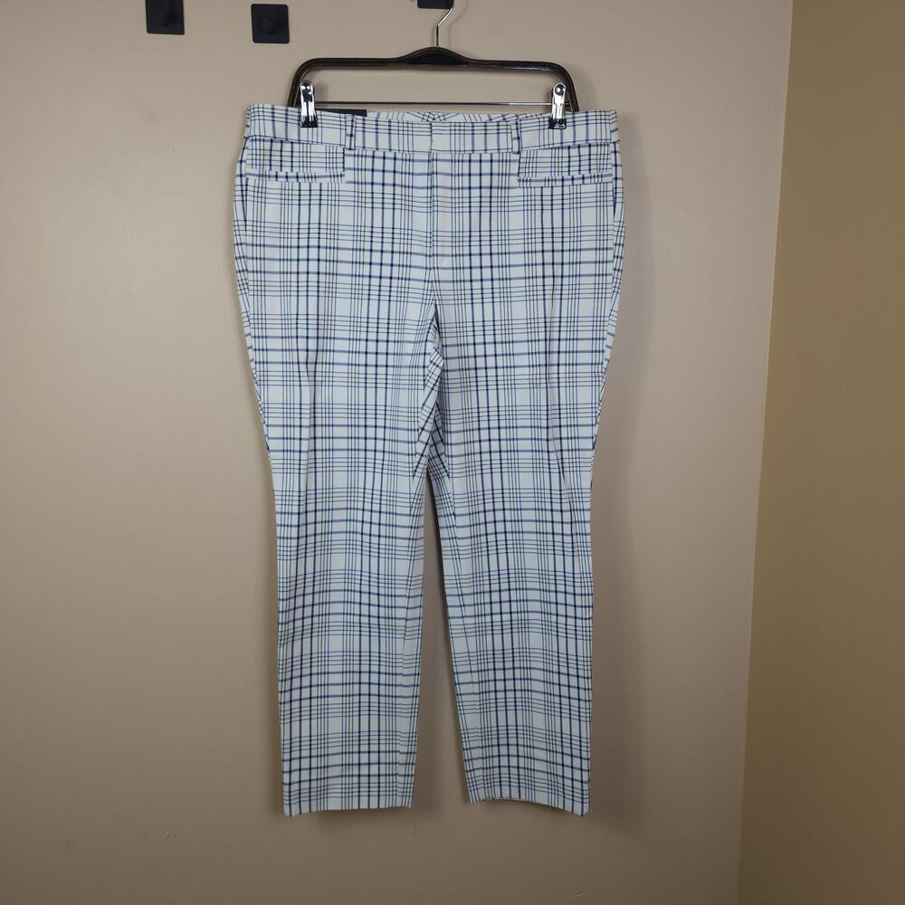 Banana Republic Mid-rise Sloan Skinny Pant in Blue Plaid Size 14